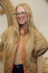 Doudoune Savannah Camel – Zippée & Intérieur Léopard