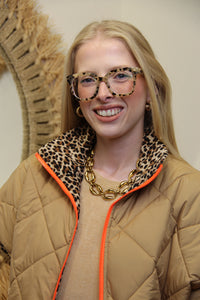 Doudoune Savannah Camel – Zippée & Intérieur Léopard