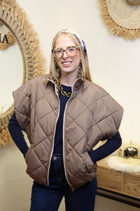 Doudoune Savannah Taupe – Zippée & Intérieur Léopard