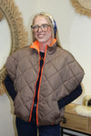 Doudoune Sierra Taupe – Zippée & Doublure Fluo