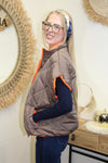 Doudoune Sierra Taupe – Zippée & Doublure Fluo