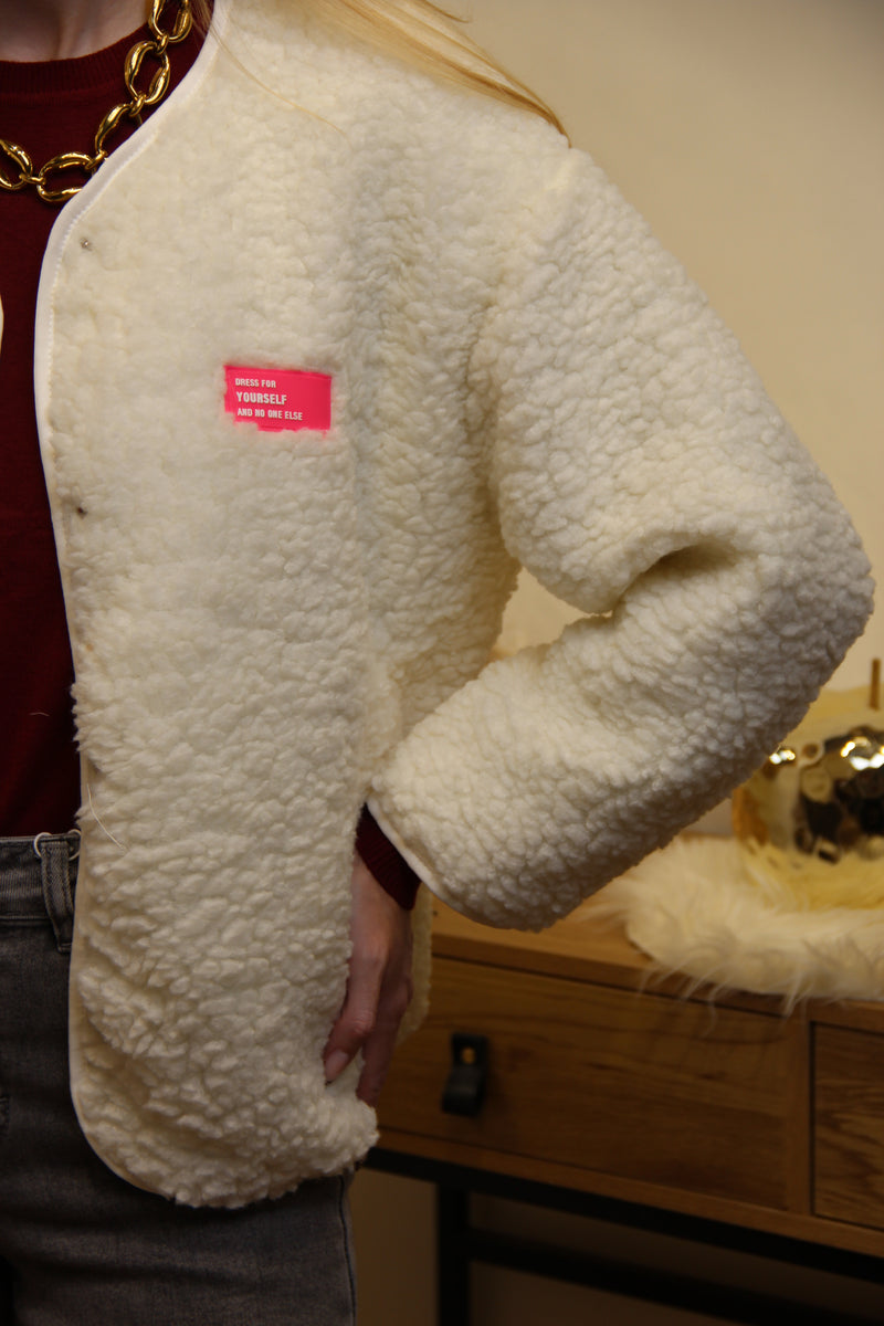 Veste Teddy Lou – Écru Oversize
