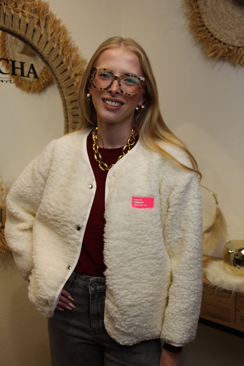 Veste Teddy Lou – Écru Oversize