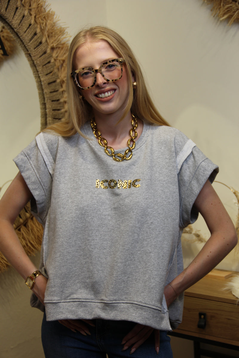 Sweat Débardeur ICONIC – Gris Chiné