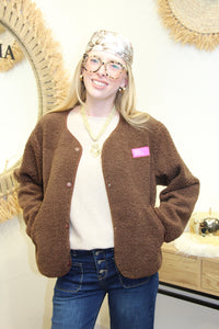Veste Naya – Effet Mouton Marron
