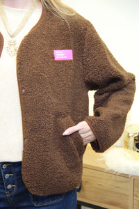 Veste Naya – Effet Mouton Marron