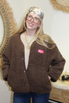Veste Maya – Effet Mouton Chocolat