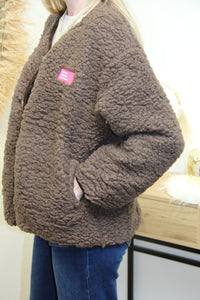 Veste Maya – Effet Mouton Chocolat