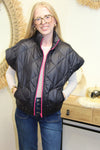 Doudoune Nova Black – Zip Rose Fuchsia