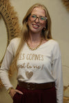 Sweat Copines Forever – Écru Pailleté