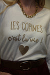 Sweat Copines Forever – Écru Pailleté