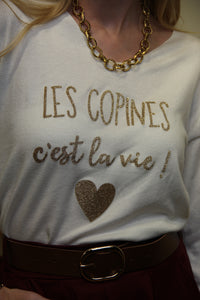 Sweat Copines Forever – Écru Pailleté
