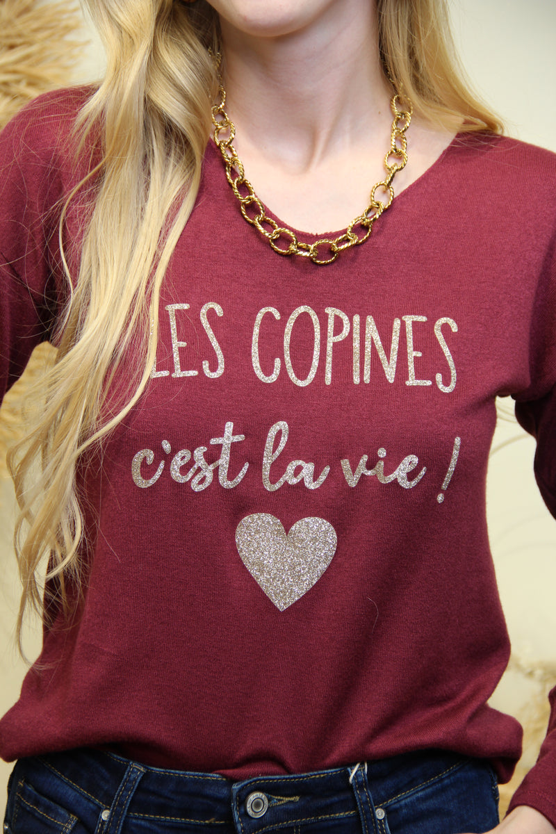 Sweat Copines Forever – Bordeaux Pailleté