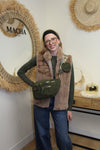 Sac Banane Sierra – Velours Kaki