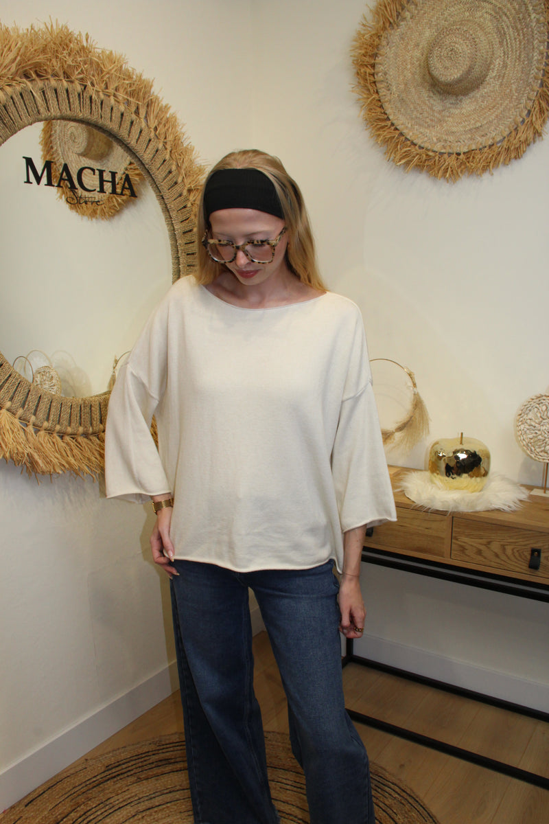 Pull Noélie – Oversize Écru