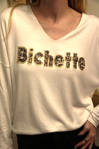 Sweat Bichette – Écru Léopard