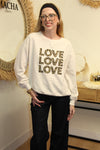Sweat Love Love Love – Léopard Écru