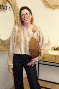 Sac Banane Sierra – Velours Caramel