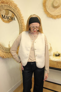 Gilet Maïa – Sans Manches Écru