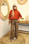 Pull "Ava" – Maille Oversize Rouille