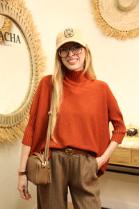 Pull "Ava" – Maille Oversize Rouille