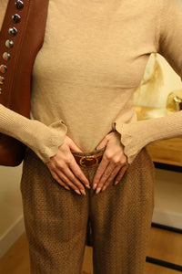 Pull "Léna" – Col Ondulé Beige