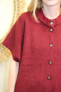 Gilet "Romane" – Boutonné Bordeaux