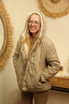 Veste "Charlie" – Réversible Beige & Sherpa Crème