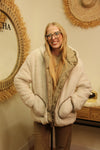 Veste "Charlie" – Réversible Beige & Sherpa Crème