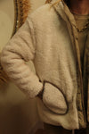 Veste "Charlie" – Réversible Beige & Sherpa Crème