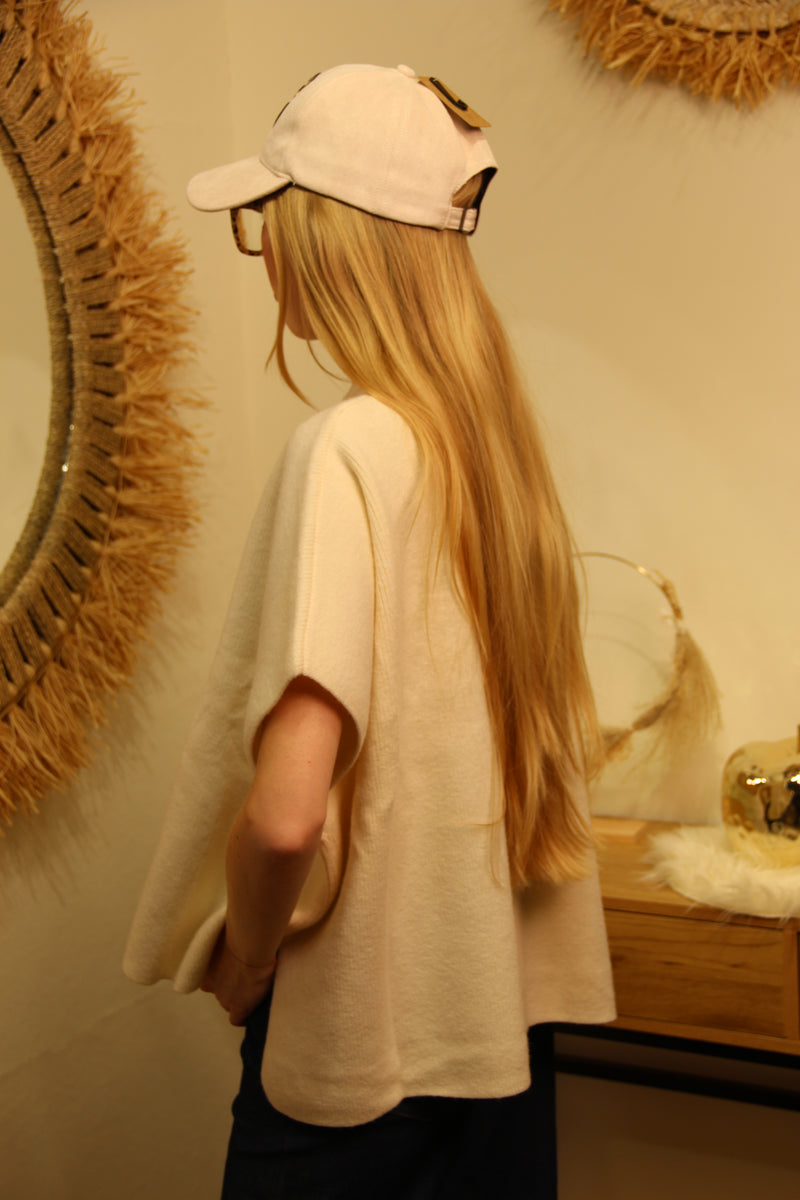 Gilet "Romane" – Écru Minimaliste