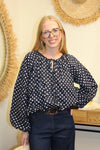 Blouse "Célina" à Pois Marine