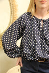 Blouse "Célina" à Pois Marine