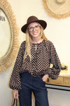 Blouse "Célina" à Pois Chocolat