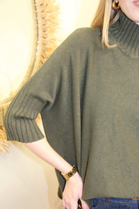Pull "Ava" – Maille Oversize Kaki