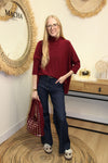 Pull "Ava" – Maille Oversize Bordeaux