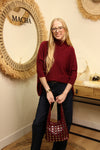 Pull "Ava" – Maille Oversize Bordeaux