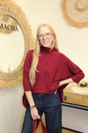 Pull "Ava" – Maille Oversize Bordeaux