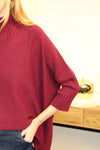 Pull "Ava" – Maille Oversize Bordeaux