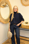 Pull "Ava" – Maille Oversize Bleu Marine