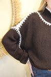 Pull "Elsa" – Maille Chocolat & Écru
