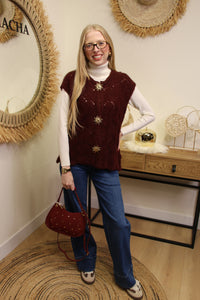 Alba – Gilet Sans Manches Bordeaux