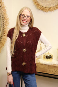 Alba – Gilet Sans Manches Bordeaux