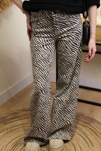 Zebra – Pantalon Évasé Imprimé Zébré