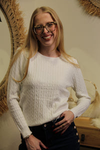 Éloïse – Pull Torsadé Écru