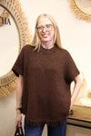 Pull Nadia – Maille Frangée Chocolat