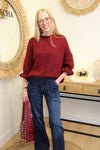 Pull Jeanne - Maille Duvetée Bordeaux
