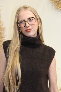 Pull Lidia Sans Manches – Col Roulé Chocolat