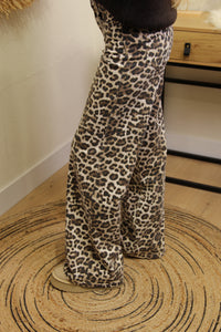 Savana – Pantalon Évasé Imprimé Léopard