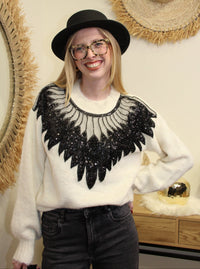 Pull Stella – Détail Sequins Noir